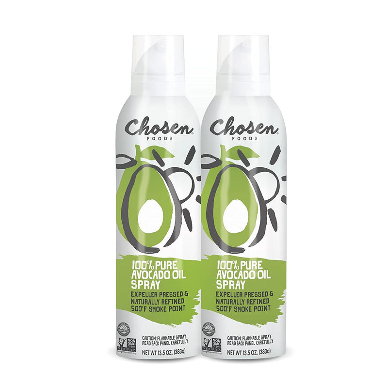 Chosen Foods Avocado Oil Spray – Non-GMO, Kosher, Keto and Paleo Diet Friendly, for High-Heat Cooking, Frying, Baking, 13.5 oz (Pack of 2)
