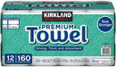 Kirkland Signature Premium Big Roll Paper Towels 12-roll, 160 Sheets Per Roll