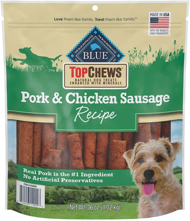 Blue Buffalo Top Chews Pork & Chicken Sausage Recipe Dog Treat