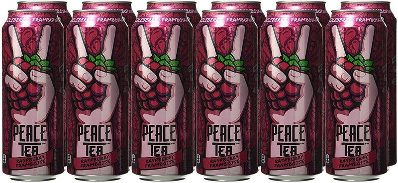 Peace Tea Iced Tea Razzleberry Raspberry Flavor Case of 12 Cans 11.5 oz Each