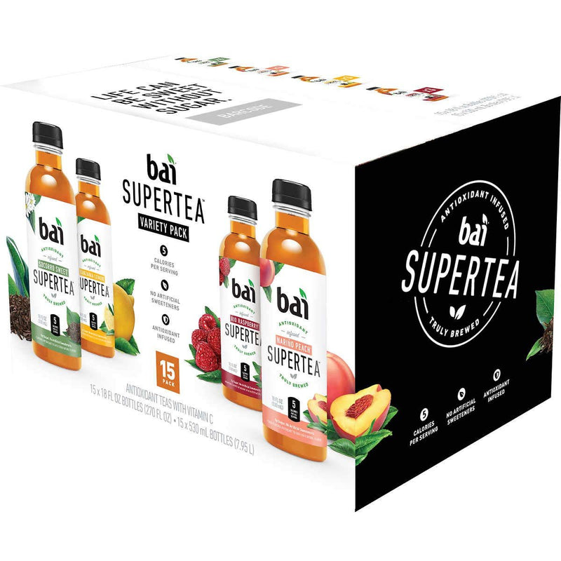 Bai 15 Piece Supertea Variety Pack with SST, Supertea with Sweet