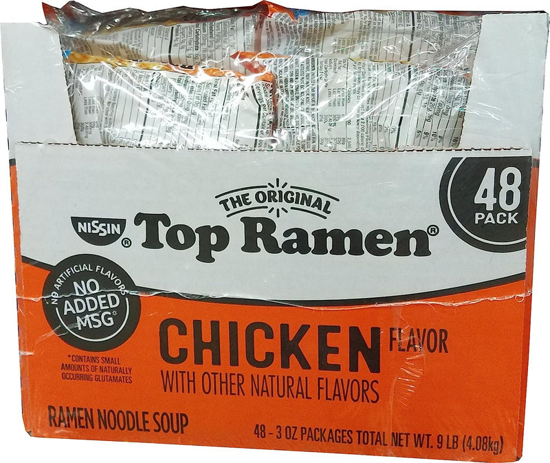 Top Ramen Chicken Flavor Ramen Noodle Soup - 3 Oz (Pack of 48)