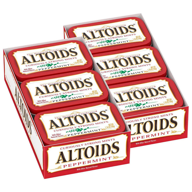 Altoids Breath Mints, Hard Peppermint Candy, 1.76 oz Tin