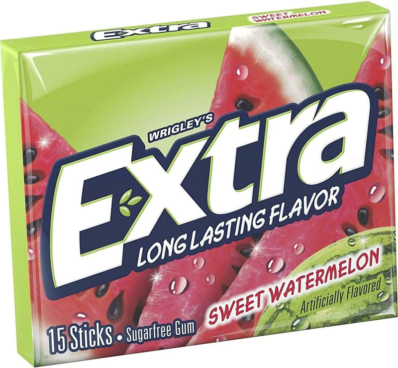 Extra Chewing Gum, Sweet Watermelon Sugarfree, 12 Ounce (Pack Of 12)