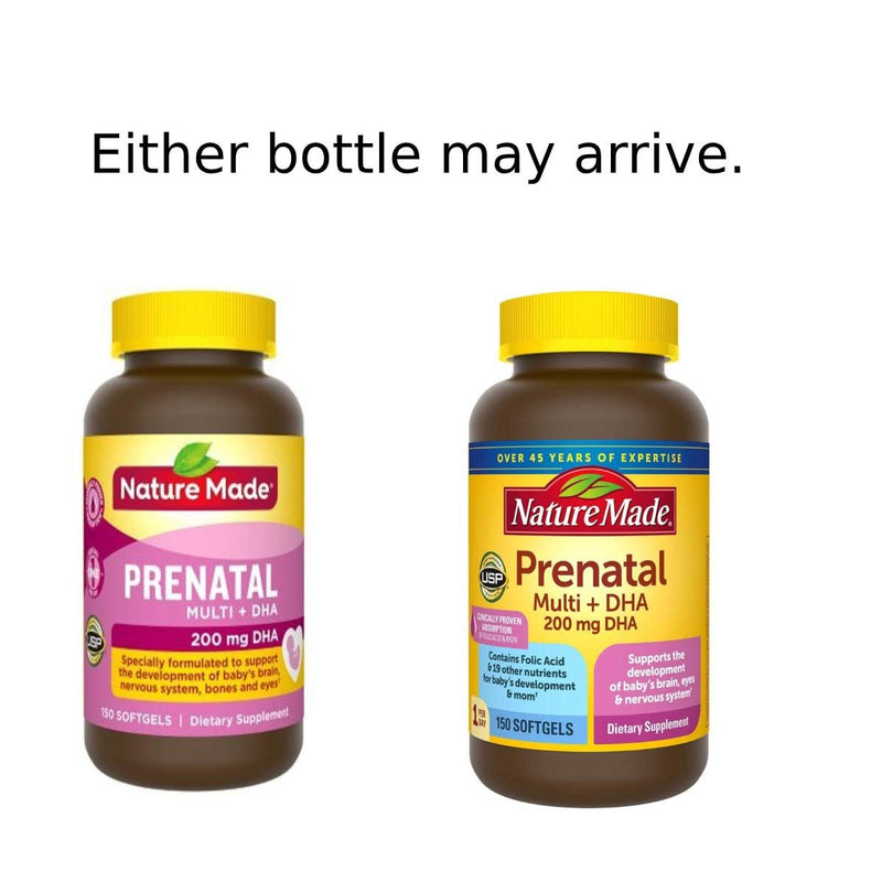 Nature Made Nature Made Prenatal + Dha 200 mg Dietary Supplement (Netcount 150 Soft Gels), 150Count ()