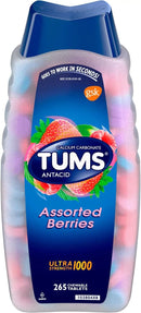 Tums Ultra Assorted Berries 265 Tablets - Maximum Strength Antacid & Calcium Supplement