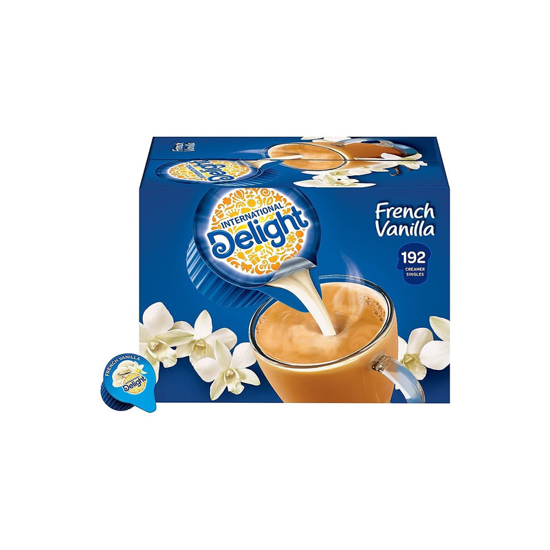 International Delight Creamer Singles French Vanilla - Single Serve Non Dairy Delicious Flavored Coffee Creamers For Home Offices Parties or Group Events - 192 Count