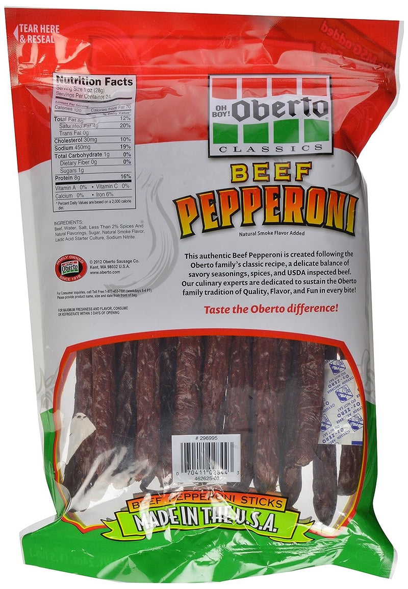 Oberto Classics beef pepperoni 24oz Zip Pak