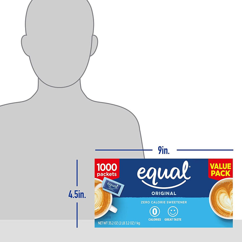 EQUAL Original Zero Calorie Sweetener, Sugar Substitute, 1000 Packets