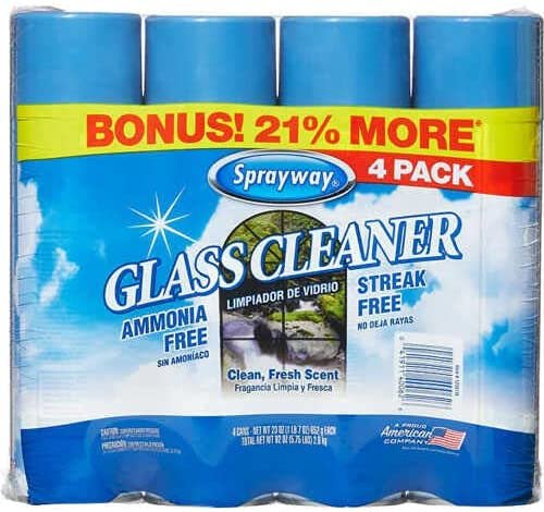Sprayway Glass Cleaner Aerosol Spray Clean Fresh Scent, Pack of 4, 23 Oz Each