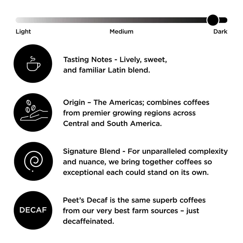 Peet's Coffee House Blend, Dark Roast, 22 Count Single Serve K-Cup Coffee Pods for Keurig Coffee Maker