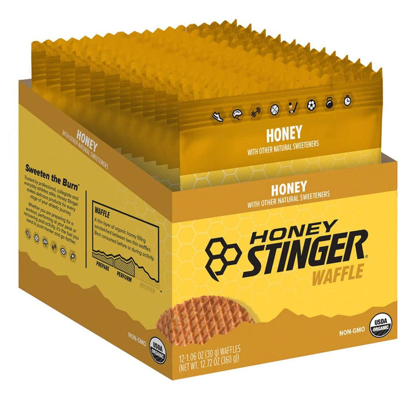 HONEY STINGER Organic Honey Waffles 12 Count, 1.06 OZ