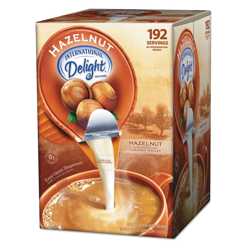 International Delight 827965 Liquid Non-Dairy Coffee Creamer, Hazelnut, 0.4375 oz Cups, 192 Cups/CT