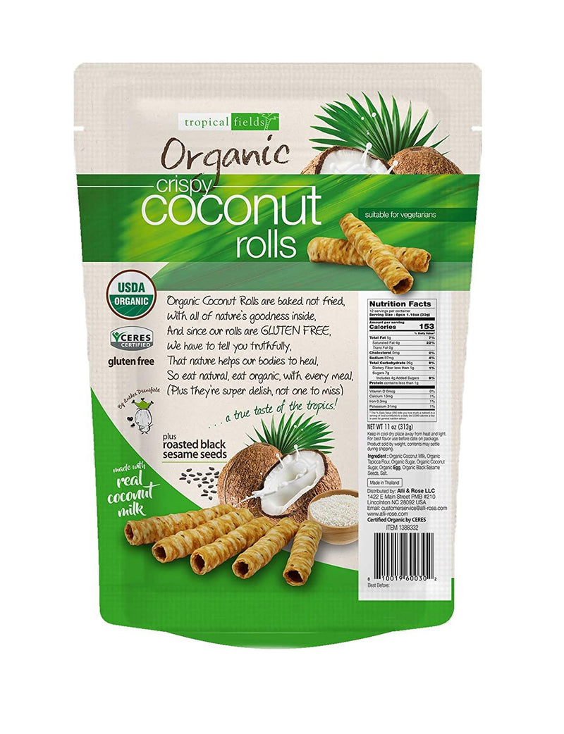 Tropical Fields Organic Crispy Coconut Rolls, 11 Oz