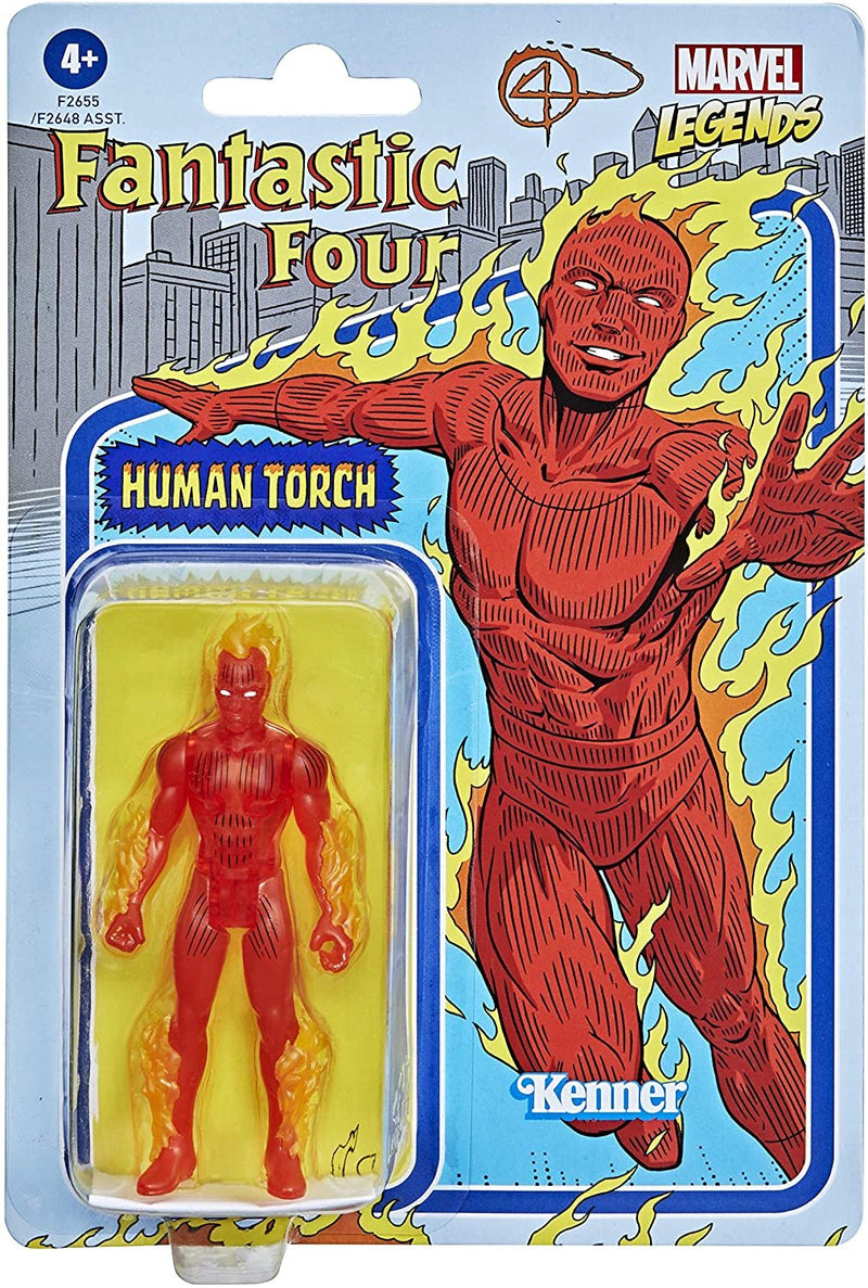 Hasbro Marvel Legends Series 3.75-inch Retro 375 Collection Human Torch Action Figure Toy