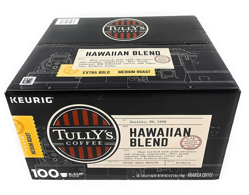Tully's Coffee Hawaiian Blend K-Cup for Keurig Brewers (Pack of 100)