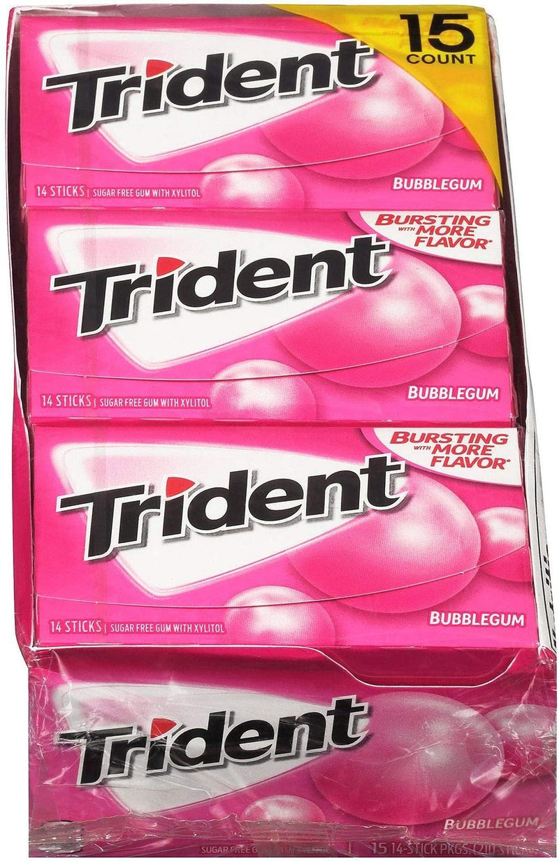 Trident bubble gum 14 stick (15) count (Original Version)