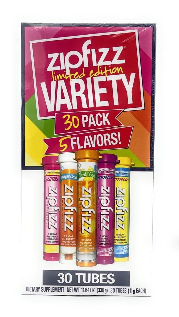 Zipfizz Healthy Energy Drink with B12, Variety Pack, 30 Count Tubes and 5 Flavors, 11.64 oz