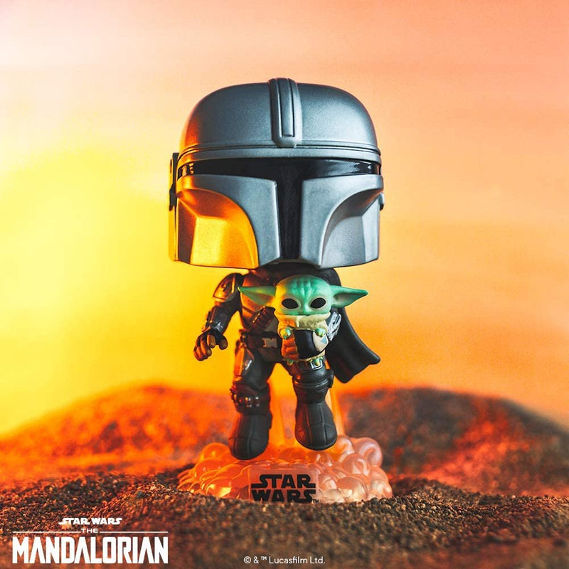 Funko Pop! Star Wars: The Mandalorian - Mandalorian Flying with The Child