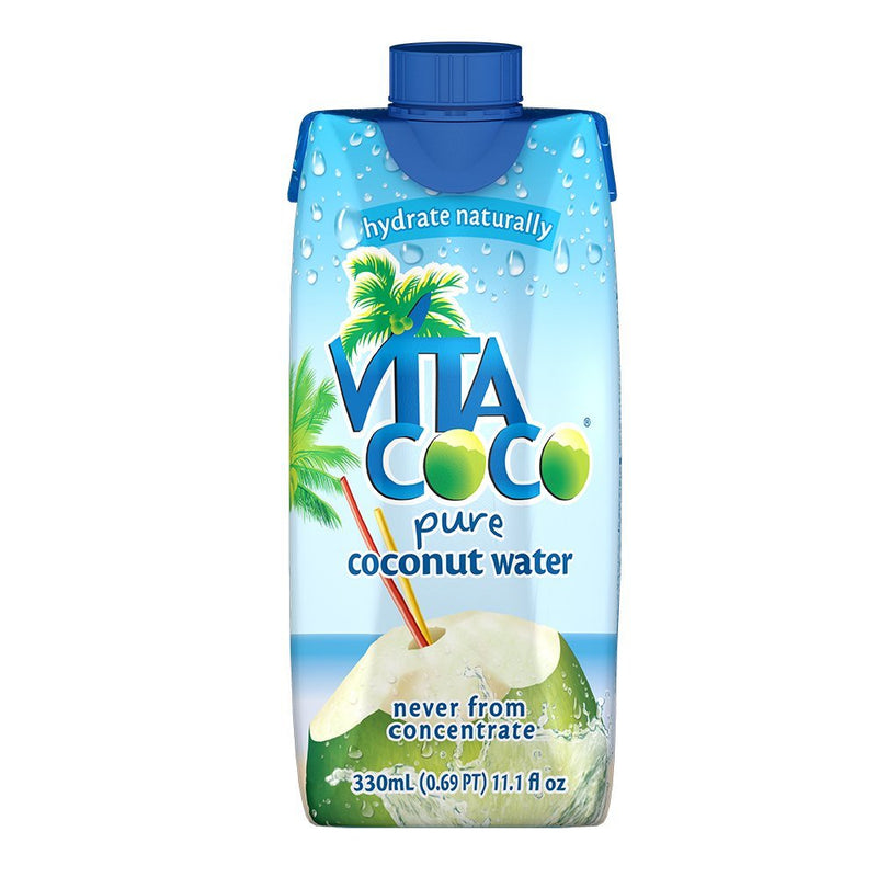Vita Coco Coconut Water, Pure - Naturally Hydrating Electrolyte Drink - Smart Alternative to Coffee, Soda, and Sports Drinks - Gluten Free - 11.1 Ounce (Fridge Pack of 12)