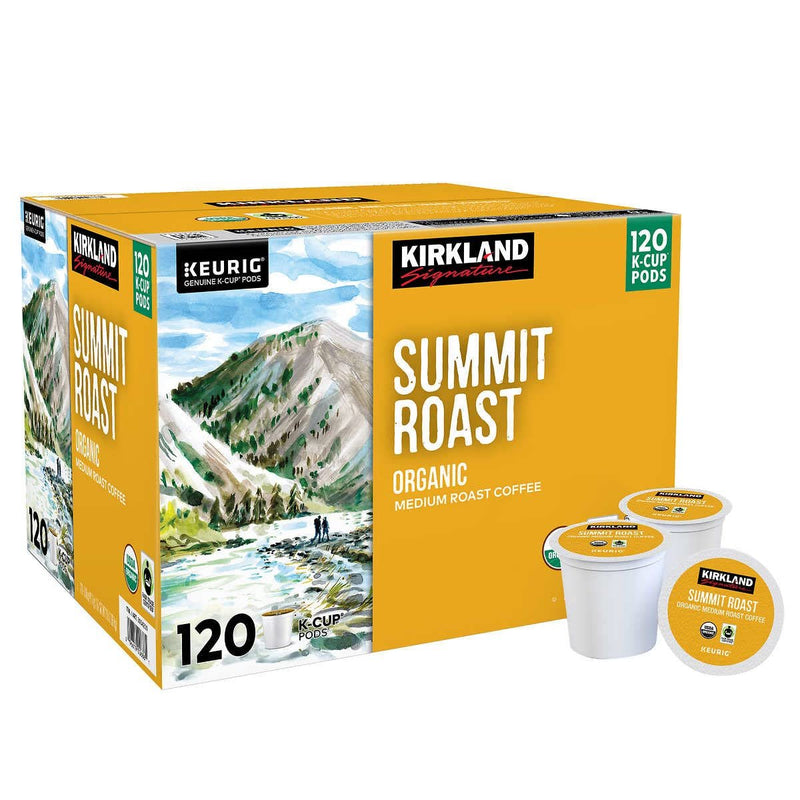 Kirkland Signature Summit Roast Organic Medium Roast Coffee Pods, 120 K-Cup Pods