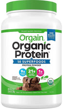 Orgain Organic Protein and Superfoods Plant Based Protein Powder, Creamy Chocolate Fudge, 2.64 lbs