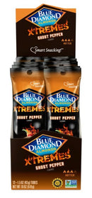 Blue Diamond Almonds XTREMES Ghost Pepper Flavored Spicy Snack Nuts, 1.5 oz Tube (Pack of 12)