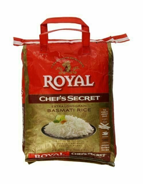 Royal Chef's Secret Extra Long Grain Basmati Rice, 10 Pound, White