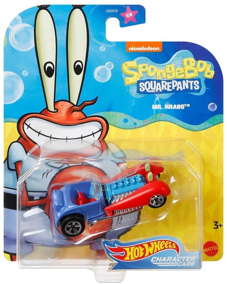 HW Spongebob Squarepants Collectible Character Car - Compatible with and Made by Hotwheels ~ Mr. Krabs The Crab ~ GMR64