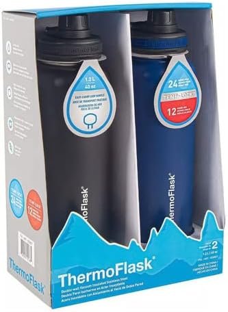 Thermoflask Stainless Steel 40oz Straw/Spout Lid, 2-Pack