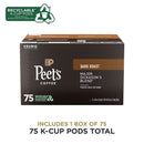 Peet's Coffee Major Dickason's Blend, Dark, Keurig K-Cup Pods, 75 ct