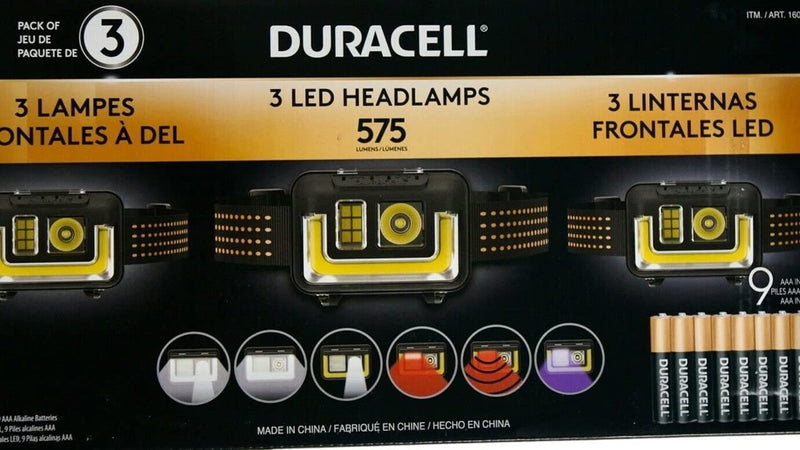 Duracell LED Headlamps 575 Lumens, 3 Count