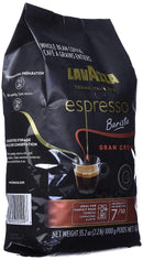 Lavazza Espresso Barista Gran Crema Whole Bean Coffee Blend, Medium Espresso Roast, 1 kg Bag - Chocolate and Spicy Aroma