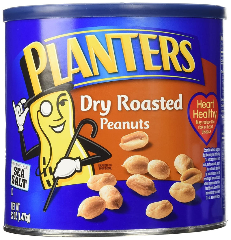 Planters Dry Roasted Peanuts Made With Sea Salt 52 Ounce Container