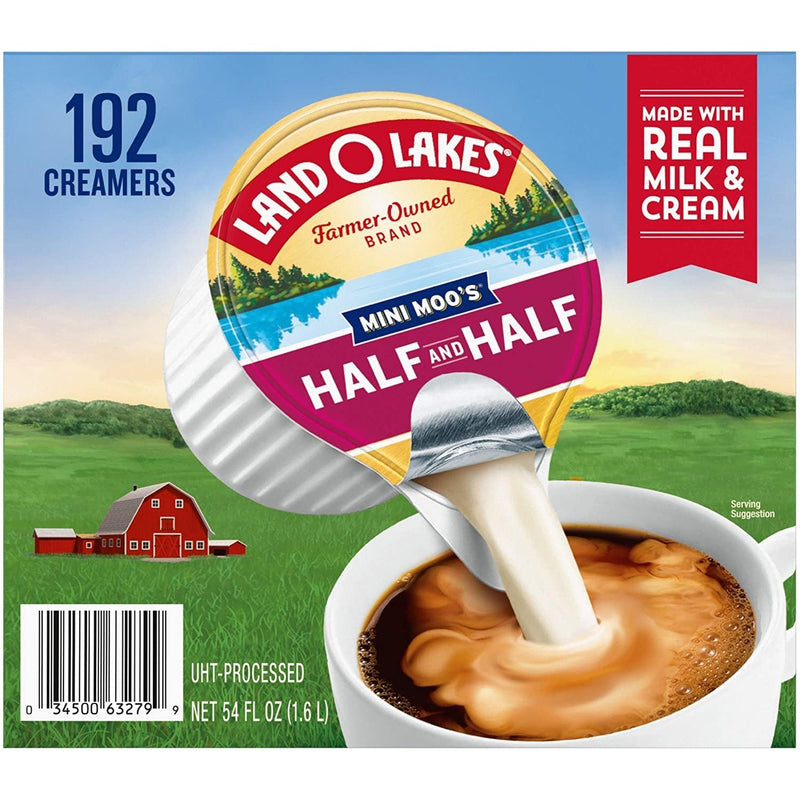 Land O Lakes Mini Moo’s Half & Half Creamer Singles, Shelf-Stable, 192 Count