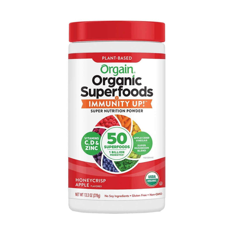 Plant Based Organic Superfoods + Immunity Up! Super Nutrition Powder Honeycrisp Apple, 13.3 Oz