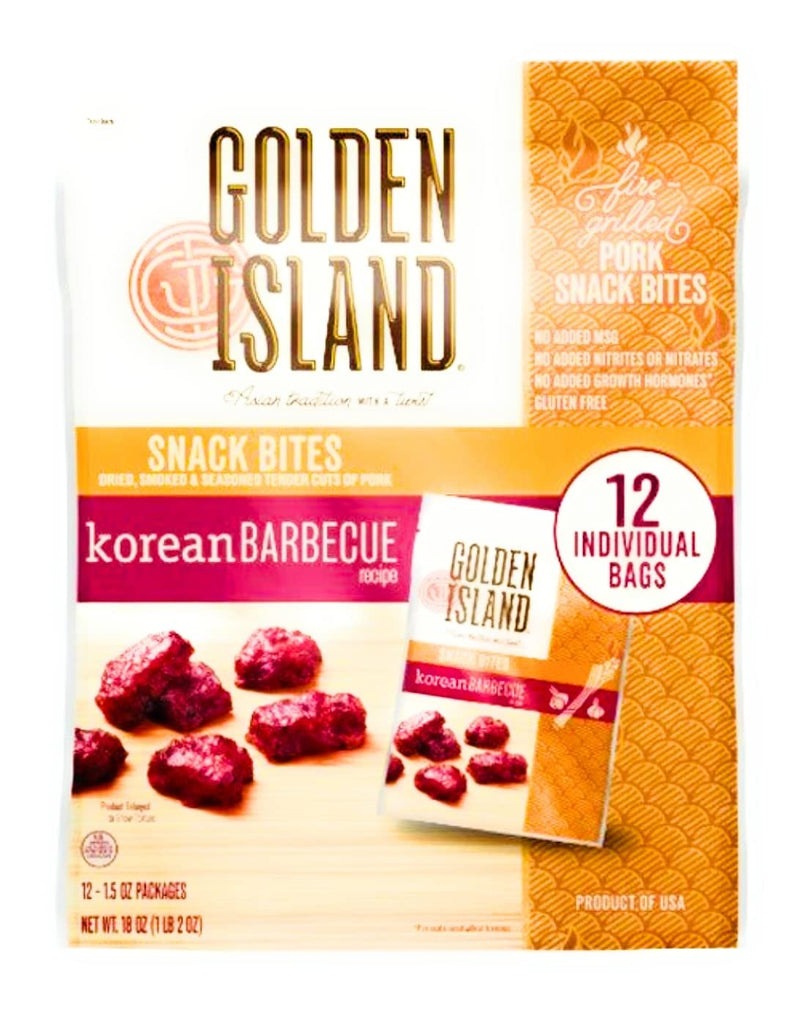 Golden Island Asian Tradition with a twist Snack Bites Smoked and Seasoned 1.5 Oz - 12 Pack