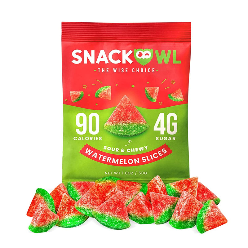 Snack Owl Vegan Sour Gummy Candy – Gluten Free, Low Calorie Candy - Guilt Free & Delicious Healthy Gummy Snacks