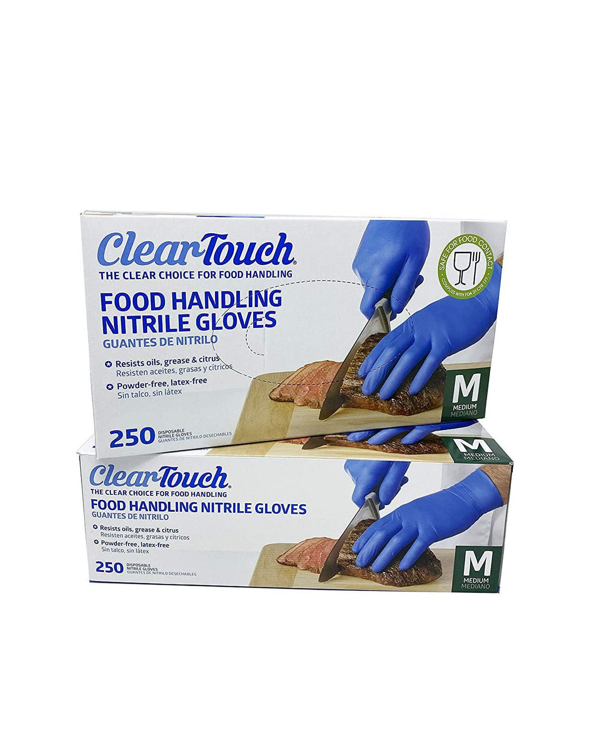 Clear-Touch Food Handling Nitrile Gloves, Medium, 500 ct
