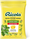 Ricola Sugar Free Lemon Mint Herbal Cough Suppressant Throat Drops, 105ct Bag