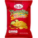 Lulu Plantain Chips Variety Box - 30 assorted bags - 12 Lemon, 10 salted, 4 chili, 4 sweet - VEGAN - 2.5 Ounce - Always Crunchy
