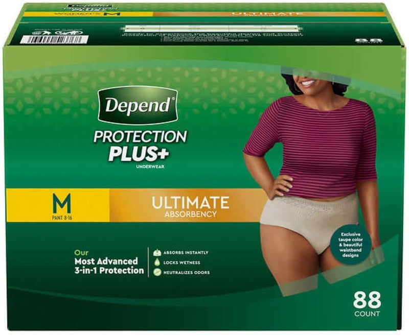Depend Protection Plus Ultimate Underwear for Women S-M-L-XL